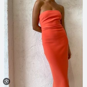 Bec & Bridge Cecily midi dress in blood orange